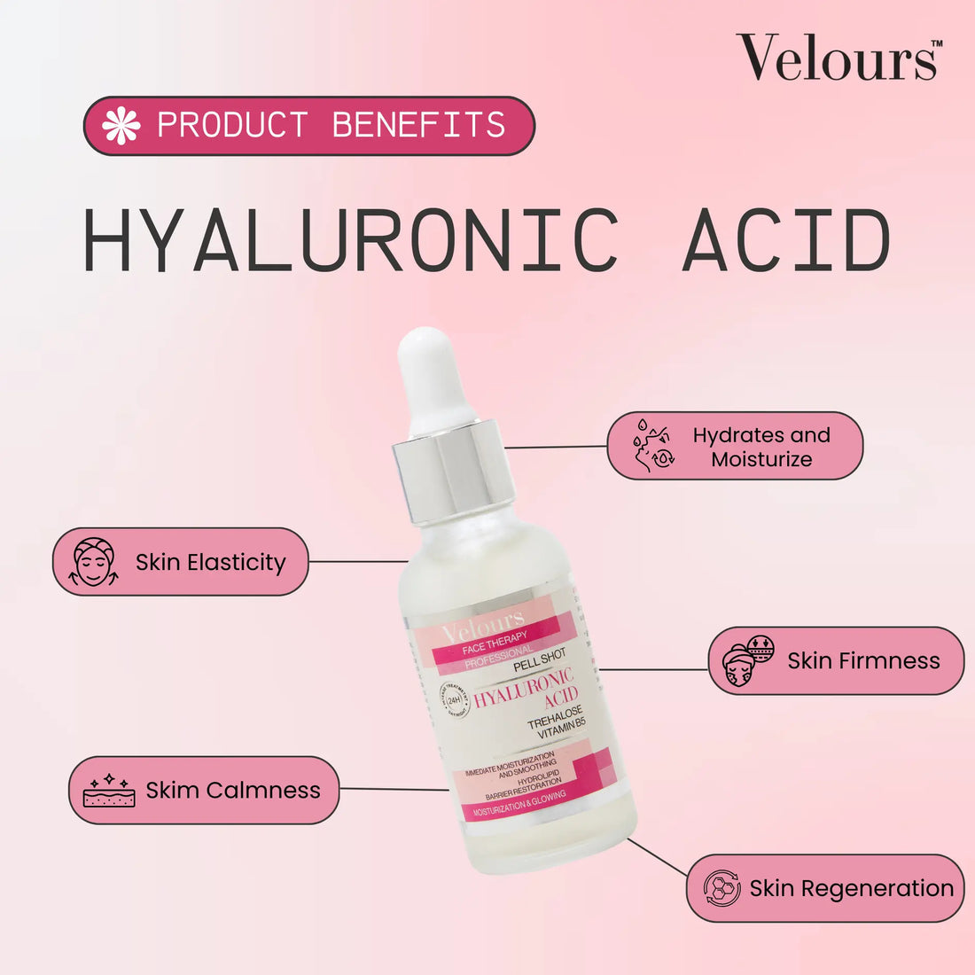 Velours Hyaluronic Acid Serum 30ml for hydrated skin