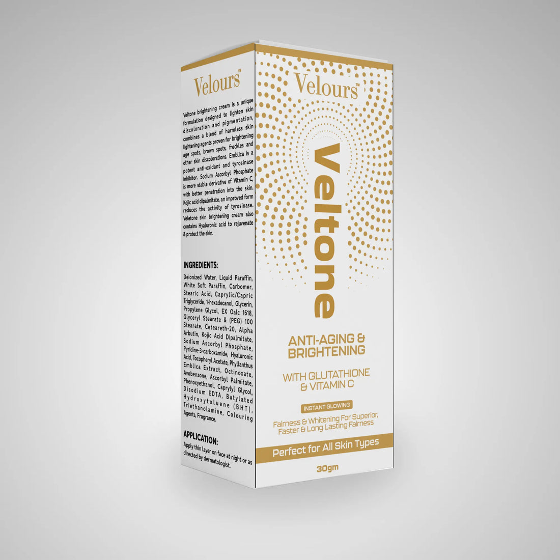 Velours Veltone Anti-Aging Cream tube and box front view