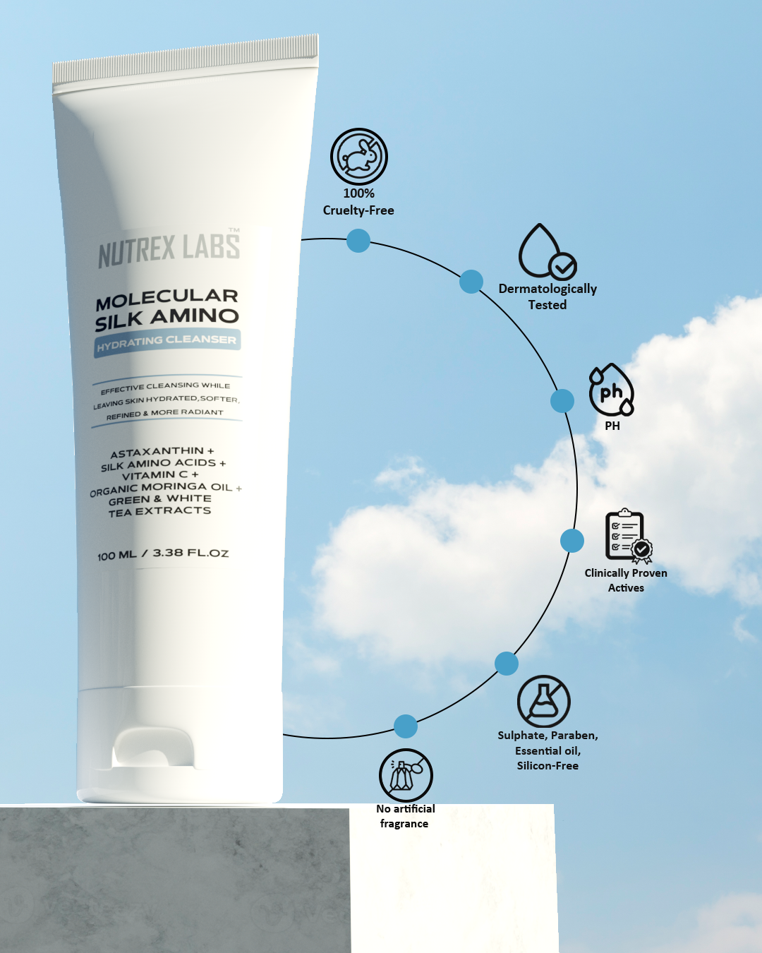 Nutrax Lab Molecular Silk Amino Hydrating Cleanser