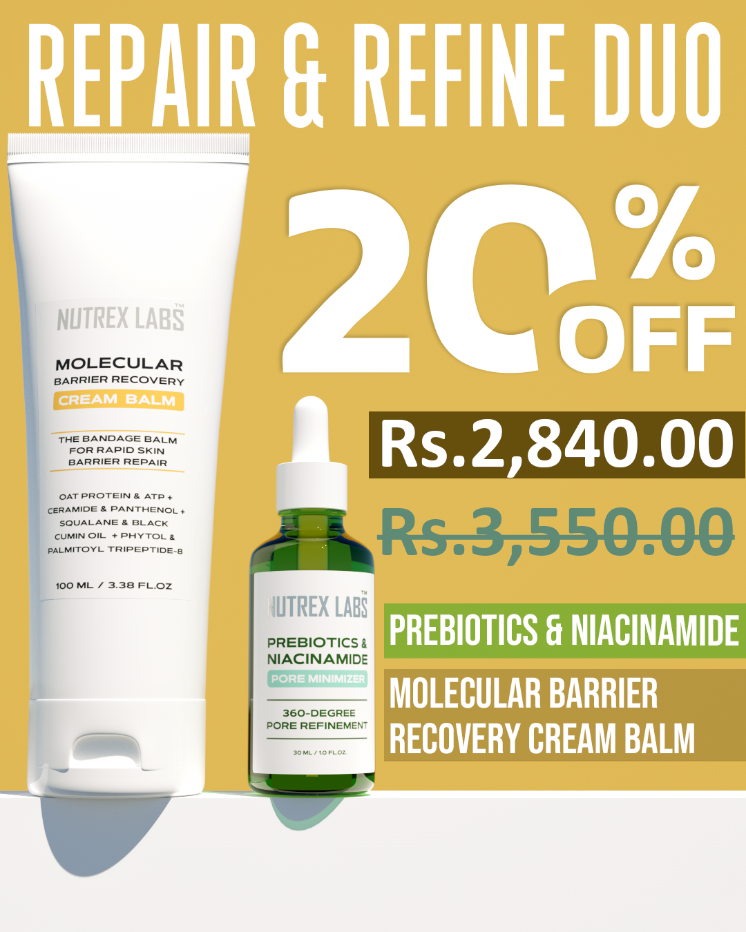 Nutrax Lab Barrier Repair & Pore Perfecting Duo