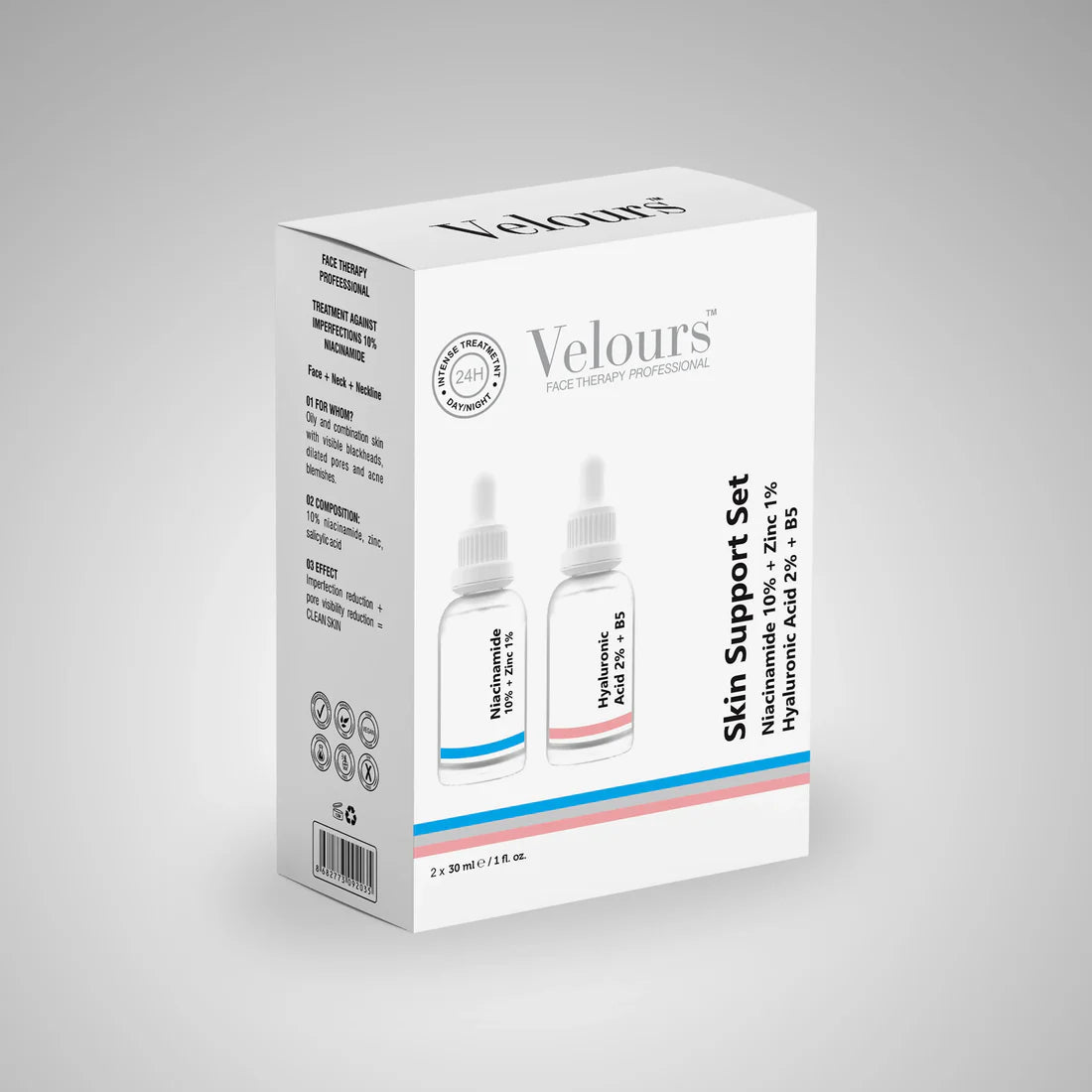 Velours Skin Support Set - Niacinamide + Hyaluronic Acid